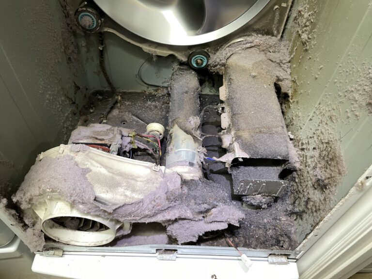 LG dryer with clogged vent duct