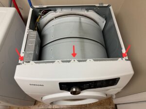 Dryer control panel removal