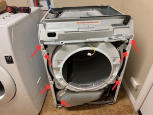 Samsung dryer bulkhead and control panel mount removal