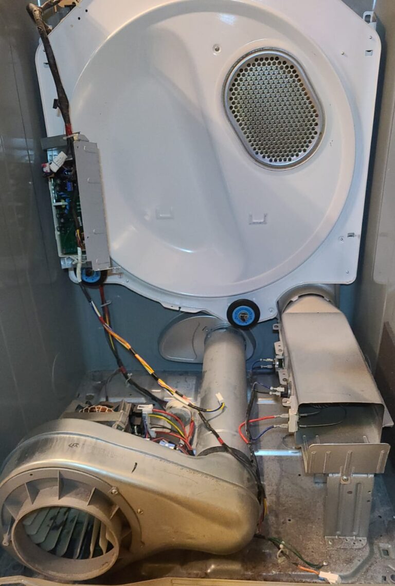 Disassembled Samsung Dryer with not heating issue