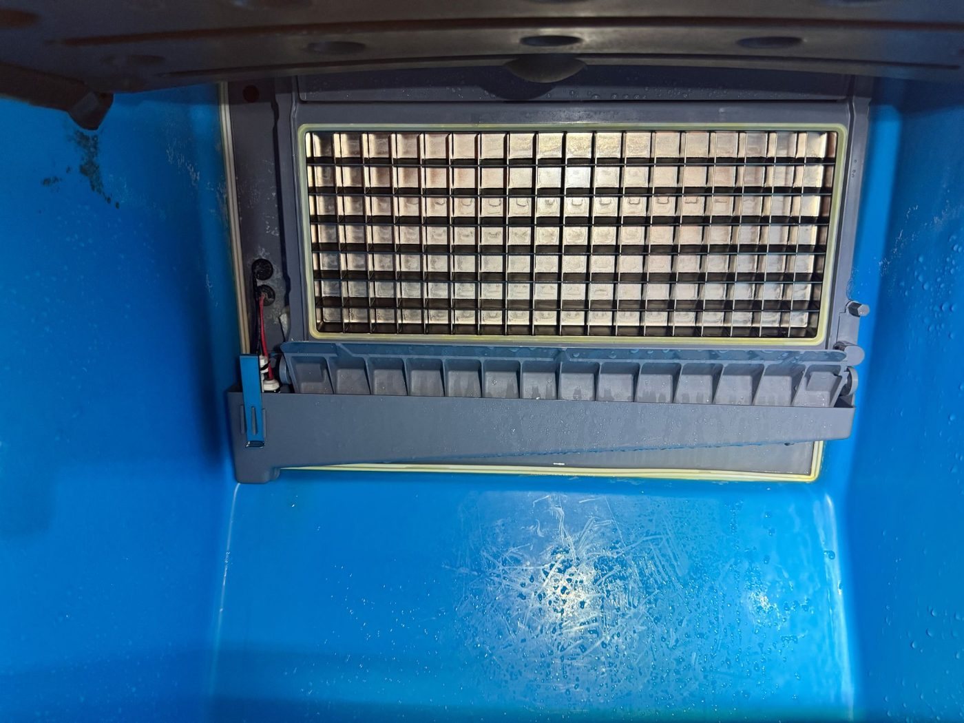 Evaporator plate inside a commercial cube ice machine